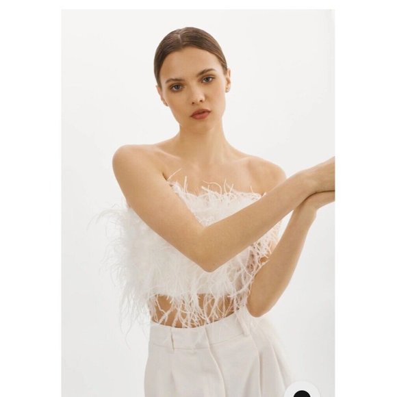 LAMARQUE Zaina Top White Feathers - Picture 3 of 5